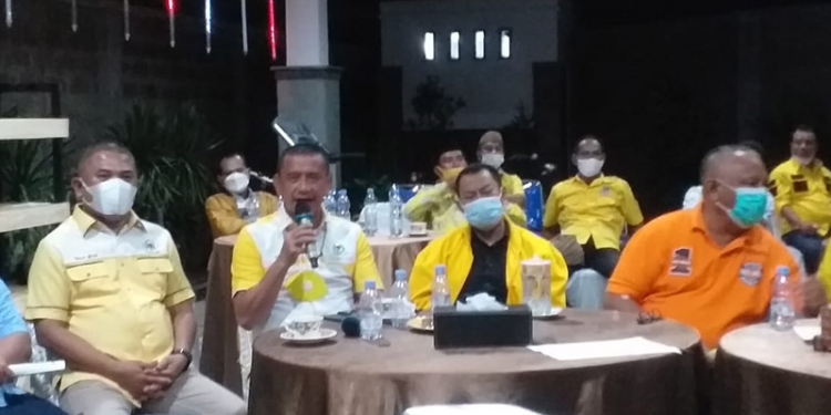 Konferensi Pers yang dilaksanakan oleh Partai Golkar Provinsi Gorontalo terkait isu strategis menyambut Bulan Suci Ramadhan dan Pemilu Serentak Tahun 2024 (Indra/Gopos)