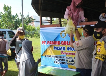 Suasana Jual Beli Di pasar Murah Kelurahan Bolihuangga Kecamatan Limboto (Putra Gopos)