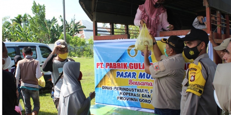 Suasana Jual Beli Di pasar Murah Kelurahan Bolihuangga Kecamatan Limboto (Putra Gopos)