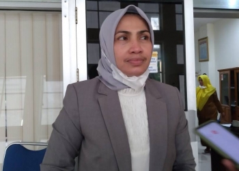 PENGEMBANGAN PARIWISATA - Anggota Komisi III DPRD Provinsi Gorontalo, Meyke Kamaru saat diwawancarai awak media, Senin (12/4/2021) (istimewa)