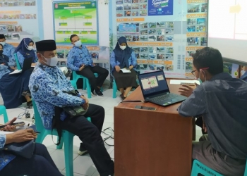 BIMTEK - Kegiatan bimtek pelaksanaan pelaporan aksi konvergensi yang diikuti oleh OPD teknis penanganan stunting Kabupaten Bone Bolango, Senin (19/4/2021) (istimewa)