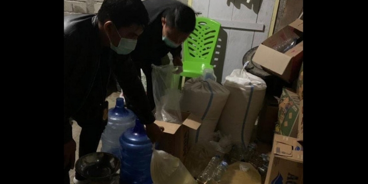 Polsek Tolangohula amankan ratusan liter miras cap tikus