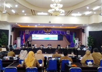 Rapat Kerja Komisi A, Dewan Perwakilan Rakyat Daerah (DPRD) Kota Gorontalo, Senin (31/5/2021). Foto : (Sari/gopos)