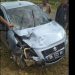 Kondisi mobil Suzuki Splash mengalami ringsek setelah mengalami kecelakaan di jalan GORR, Kamis (20/5/2021). (istimewa)