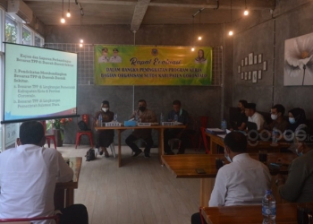 Suasana Rapat Kajian Tim Pelaksana Tambahan Penghasilan Pegawai (TPP) di Lingkungan Pemerintah Kabupaten Gorontalo, yang berlangsung di Rumah Makan Pino's Kota Gorontalo, Jum'at (21/5/2021). (Putra Gopos)