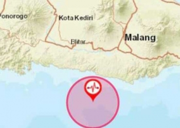 Ilustrasi pusat gempa.