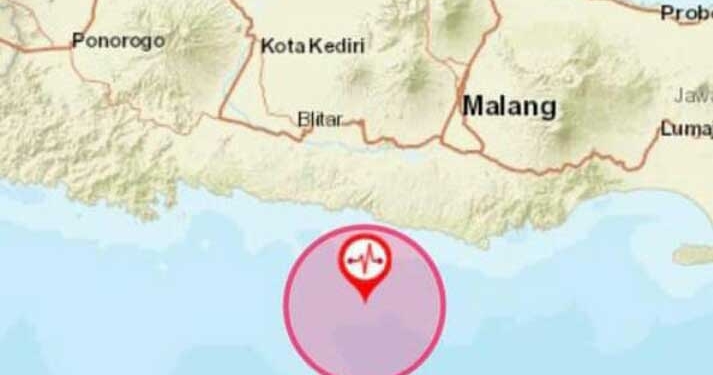 Ilustrasi pusat gempa.
