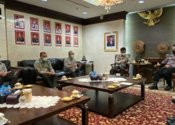 Kapolri Listyo Sigit Prabowo saat menerima Menteri Pertanian Syahrul Yasin Limpo. (Foto: istimewa)