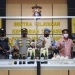 MIRAS - Polsek Mootilanggo saat berhasil mengamankan puluhan botol Miras. Foto istimewa.