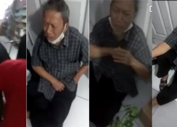 Cuplikan rekaman video yang menampilkan seorang kakek yang dipukuli lantaran kedapatan mencuri minyak kayu putih