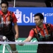 Markis Kido (kiri/belakang) menjalani pertandingan bersama rekan duetnya Hendra Setiawan. (foto PBSI)