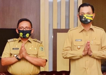 Wali Kota Gorontalo, dan Wakil Wali Kota Gorontalo, Marten Taha dan Ryan F Cono. (Diskominfo Kota Gorontalo)