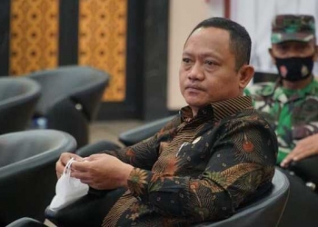 Irwan Hunawa, Anggota komisi C, Dewan Perwakilan Rakyat Daerah (DPRD) Kota Gorontalo, hadiri peringatan Hari Anti Narkoba Internasional (HANI) 2021, Senin (28/6/2021). (Foto: Humas)