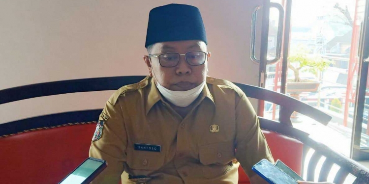 Wali Kota Blitar, Santoso usai Rapat Virtual Verifikasi Lapangan Hybrid Evaluasi Kota Layak Anak, di ISC Kominfo Kota Blitar, Senin (14/6/2021).