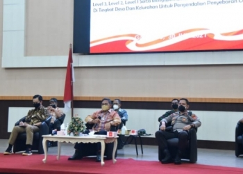 Jajaran Pemkot Gorontalo saat mengikuti Rapat bersama Forkopimda. Foto (Diskominfo Kota Gorontalo)