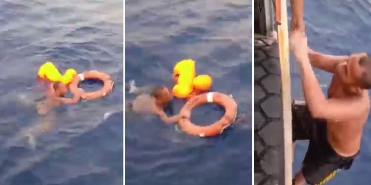 Salah seorang ABK Mina Maritim 138 ditemukan selamat dan dievakuasi oleh nelayan di perairan Palele, Sulawesi Tengah. (istimewa)