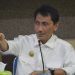 Bupati Gorontalo, Nelson Pomalingo, saat memberikan arahan di Pertemuan Evaluasi Target dan Realisasi Penyerapan KUR pertanian,  di aula kantor Dinas Pertanian Kabupaten Gorontalo, Rabu (14/7/2021). Foto : Putra/Gopos.