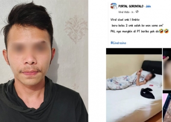 AP (kiri) pemuda yang merupakan pemeran pria sekaligus penyebar video syur di jejarin media sosial facebook. (istimewa)