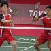 Pasangan ganda putra Indonesia, Kevin Sanjaya Sukamuljo/Marcus Fernaldi Gideon secara mengejutkan tersingkir di perempat final Olimpiade Tokyo 2020', usai kalah dari wakil Malaysia Aaron Chia/Soh Wooi Yik dalam dua gim langsung dengan skor 14-21 17-21 di Musashino Forest Sports Plaza, Tokyo, Kamis (29/7/2021). [AFP].