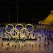 Suasana pembukaan Olimpiade Olahraga Tokyo 2020 yang digelar di Stadion Nasional Tokyo.