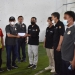 Bupati Pohuwato, Saipul Mbuinga (kedua kiri) bersama Ketua KONI Pohuwato, Beni Nento (kiri) menyerahkan bantuan KONI ke Percasi Pohuwato.