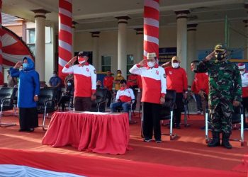 Gladi bersih upacara HUT Kemerdekaan RI ke-76 yang dilaksanakan oleh Pemkab Pohuwato, Jumat (13/8/2021).