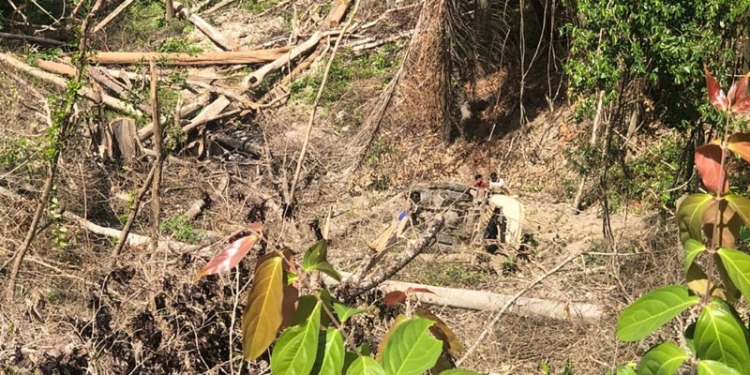 Kondisi mobil PDAM Bone Bolango yang digunakan untuk mengangkut air saat terjun ke jurang sedalam 100 meter. (Foto Istimewa)