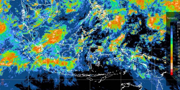 Gambaran kondisi cuaca berdasarkan awan konvektif yang signifikan di seluruh wilayah Indonesia, termasuk di Provinsi Gorontalo. (Foto istimewa)