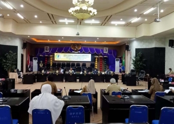 Rapat Pansus I Dewan Perwakilan Rakyat Daerah (DPRD) Kota Gorontalo, membahas Ranperda tentang penyelenggaraan kearsipan Kota Gorontalo, Selasa (10/8/2021) (Foto: Sari/gopos)