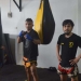 Tiga dari empat atlet yang akan berlaga di PON XX Papua 2021 saat menjalani pemusatan latihan di Monster Punch Training Camp, Kota Gorontalo, Selasa (14/9/2021), (Foto: Putra/Gopos)