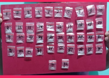Barang bukti paket narkoba yang diamankan sat Resnarkoba Polres Gorontalo Kota dalam penangkap seorang penyalahguna narkoba berinisial E. (istimewa)