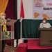 Ketua Yayasan Ummu Syahidah, Idah Syahidah Rusli Habibie saat membuka kegiatan sosialisasi peningkatan sumber daya manusia (SDM) untuk meningkatkan proses layanan rehabilitasi sosial KPN dan ABH, Senin (13/9/2021), di Ballroom Hotel Grand Q Kota Gorontalo. (Foto: Rival)