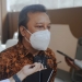 Badan Penelitian dan Pengembangan Kesehatan Kementrian Kesehatan RI (Litbangkes Kemenkes) Koordinator KS Perencanaan dan Manajemen Penelitian, Nirmala Ahmad Ma’ruf diwawancarai saat gebyar vaksinasi di Kejaksaan Tinggi Gorontalo, Selasa (21/9/2021) (Foto: Putra/Gopos)