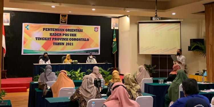 Pertemuan Orientasi Kader Pos Upaya Kesehatan Kerja (UKK) Tingkat Provinsi Gorontalo Tahun 2021 di Hotel GrandQ, Kota Gorontalo, Rabu (22/9/2021). (Foto Istimewa)