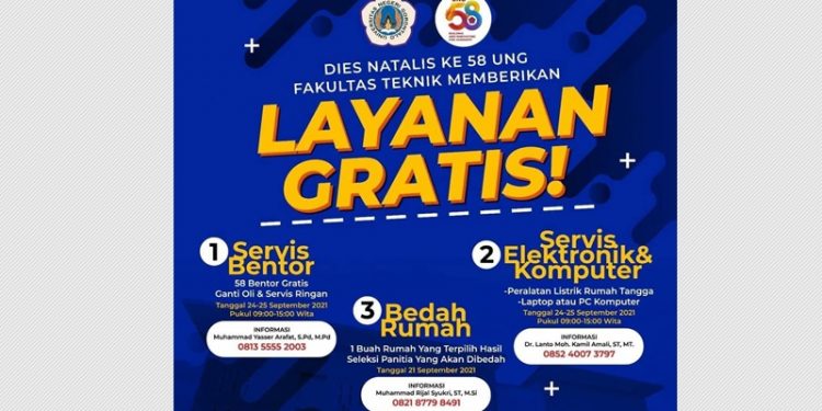 Fakultas Teknik UNG buka pelayanan gratis untuk masyarakat (istimewa)