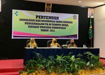 Dinas Kesehatan Provinsi Gorontalo terus menggenjot penanganan dan pengendalian Tuberculosis (TBC) lewat sosialisasi dan desiminasi serta edukasi di Hotel Grand Q Kota Gorontalo, Senin (20/9/2021). (Foto Istimewa)