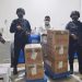 Satuan Brimob Polda Gorontalo mengawal ketat kedatangan vaksin covid-19 yang tiba di Gorontalo, Senin (27/9/2021) (istimewa)