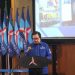ERWIN - Calon Tunggal Ketua DPD Partai Demokrat Provinsi Gorontalo, Erwinsyah Ismail saat menjelaskan visi dan misi di Hotel Grand Q Kota Gorontalo. Foto (Ari/Gopos