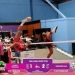 Tim sepak takraw putra Gorontalo saat berlaga menjamu tim sepak takraw putra Jawa Tengah pada PON XX Papua. (Foto istimewa)