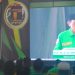 Ketua DPW PPP Provinsi Gorontalo, Nelson Pomalingo saat memberikan sambutan pada pembukaan Musyawarah Cabang PPP serentak di Provinsi Gorontalo, di Aula Baitul Izza, Kecamatan Limboto, Kabupaten Gorontalo, Rabu (6/10/2021). (Foto: Putra/Gopos)