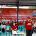 Kepala Kantor wilayah kemenkumham Gorontalo, Hantor Situmorang sedang memberikan sambutan pada perayaan HDKD, yang dirangkaikan dengan bazar dan pameran kerajinan warga binaan, di lapangan tenis kanwil kemenkumham Gorontalo. Jum'at (29/10/2021). Foto : Sari/gopos