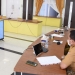 Gubernur Gorontalo Rusli Habibie didampingi Kaban Keuangan Daniel Ibrahim saat mengikuti rapat paripurna DPRD Provinsi Gorontalo ke-69, yang berlangsung secara virtual, Senin (4/10/2021). (Foto: Salman)