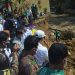 Mentri PPN/Bappenas, Suharso Monoarfa ditemani Bupati, Gorontalo Nelson Pomalingo dan jajaran Forkopimda Provinsi Gorontalo saat meninjau lokasi terdampak banjir di Desa Talumelito, Kecamatan Telaga Biru, Kabupaten Gorontalo, Sabtu (9/10/2021). Foto : Putra/Gopos.