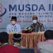 MUSDA III - Wakil Bupati Gorontalo, Hendra S Hemeto (mengenakan kemeja putih) di kegiatan Musyawarah Daerah (Musda) III DPD Wahdah Islamiyah Kabupaten Gorontalo, di Hotel Milana, Kecamatan Limboto, Ahad (17/10/2021). (Kominfo Kabupaten Gorontalo)