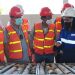 Wagub Gorontalo Idris Rahim (kedua kiri) mendengarkan penjelasan tentang proses produksi di PT. CPM, Palu, Sulawesi Tengah, Rabu (10/11/2021). (Foto: Haris)