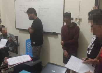 Tiga pelaku pencurian kabel di toko elektronik di Kelurahan Tuladenggi, Kecamatan Dungingi, Kota Gorontalo diamankan oleh Polsek Dungingi bersama Polres Gorontalo Kota. (istimewa)