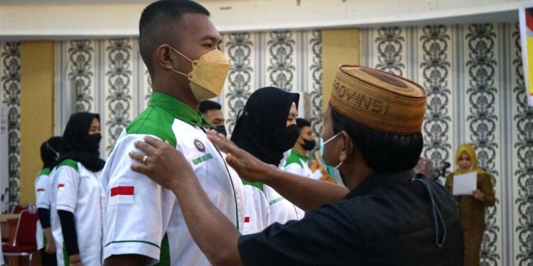Pengukuhan Purna Paskibraka Provinsi sebagai Duta Pancasila,  Senin (22/11/2021). (Foto: Nova)