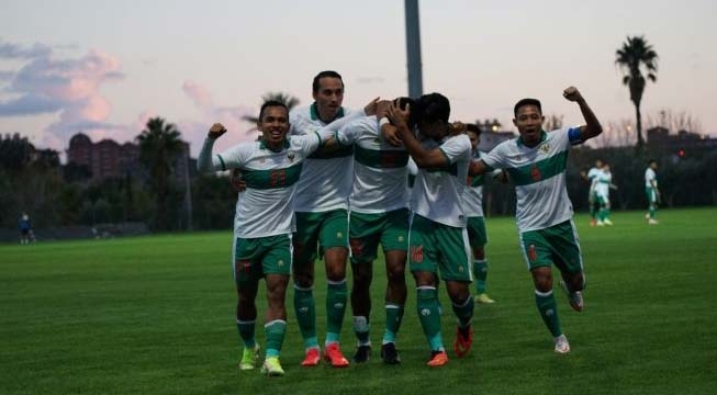 Selebrasi para pemain Timnas Indonesia usai membobol gawang Myanmar (dok. PSSI)