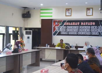 Dinas Kesehatan Provinsi Jawa Barat melakukan kunjungan kerjanya ke Dinas Kesehatan Provinsi Gorontalo di Aula Dinas Kesehatan Provinsi Gorontalo, Kamis (2/12/2021). (Foto : Putra/Gopos)