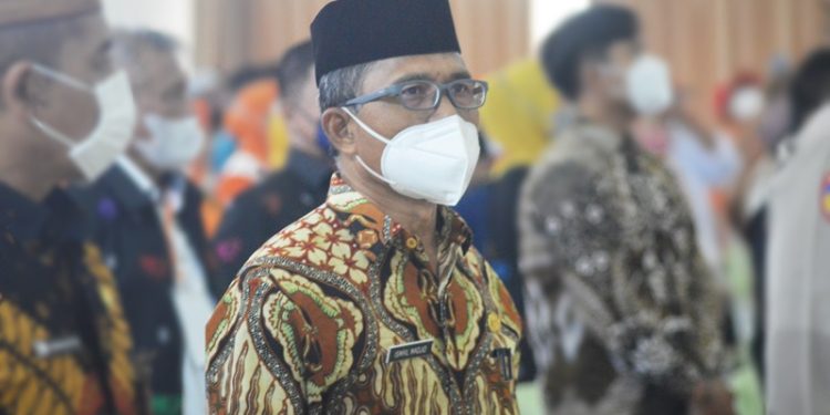 Sekretaris Daerah Kota Gorontalo, Ismail Madjid saat menghadiri Kongres Nasional IV KKIG, di Mess Haji Kota Gorontalo, Jumat (10/12/2021). (Foto: Putra/Gopos)